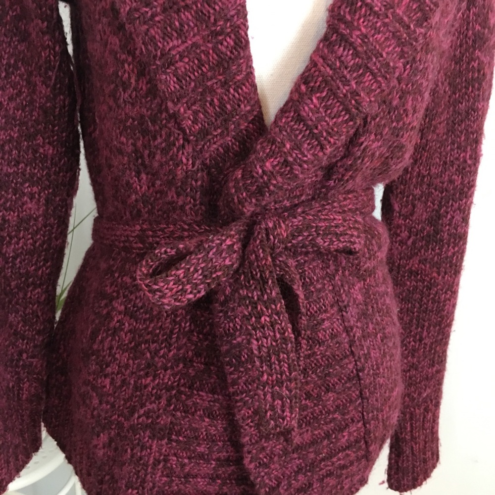 🍄SOLD🌿 LOFT Chunky Tie Waist Cardigan Sweater - Picture 2 of 6